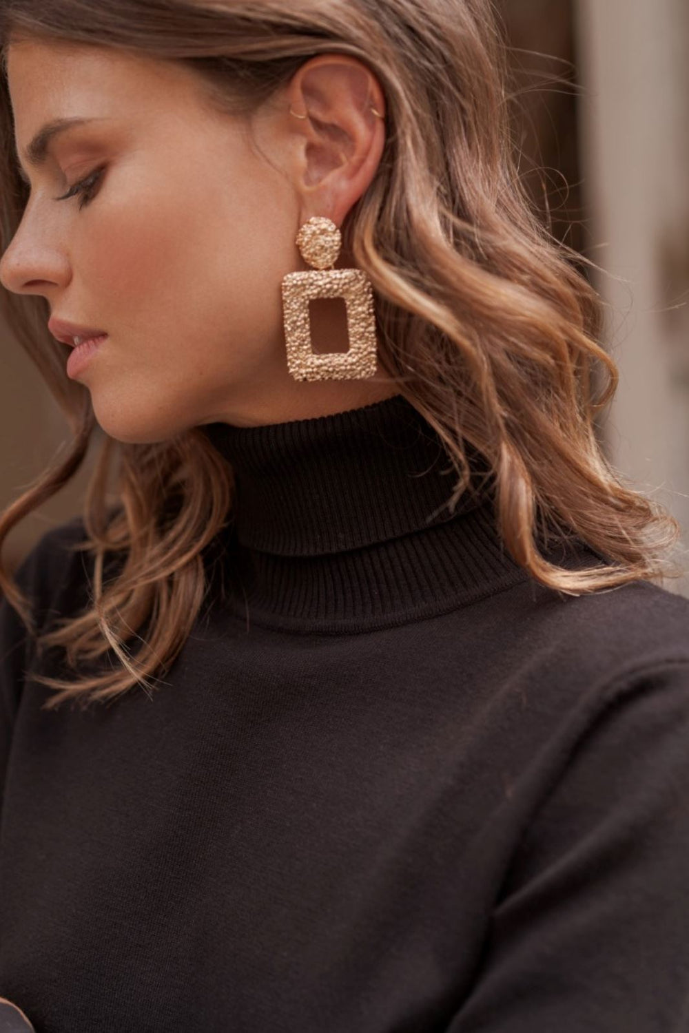 A-bee - Turtleneck Sweater 08873 - Dark Marron Bluser 