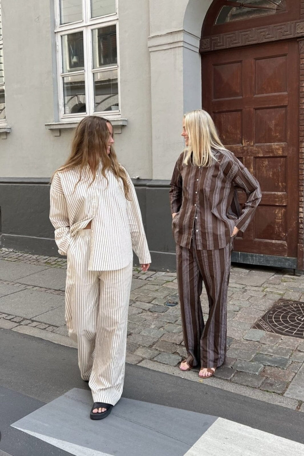 A-VIEW - Brenda Pants - 193 Brown/White Bukser 