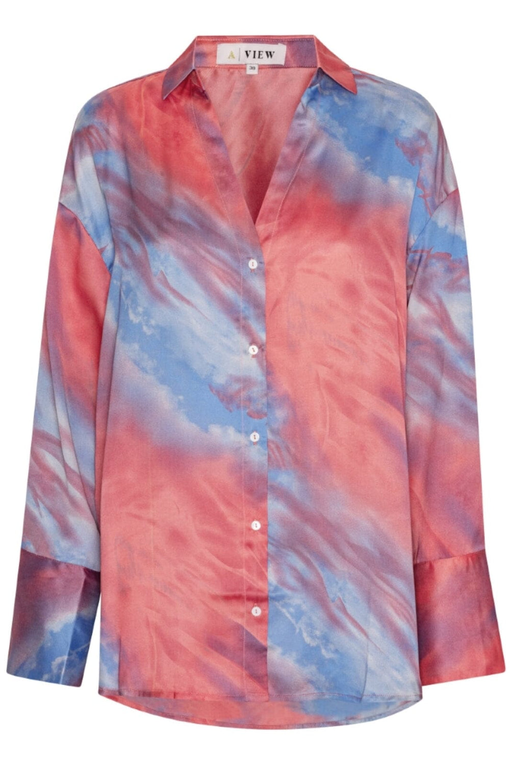 A-View - Carina Shirt - 256 Coral/Blue Skjorter 