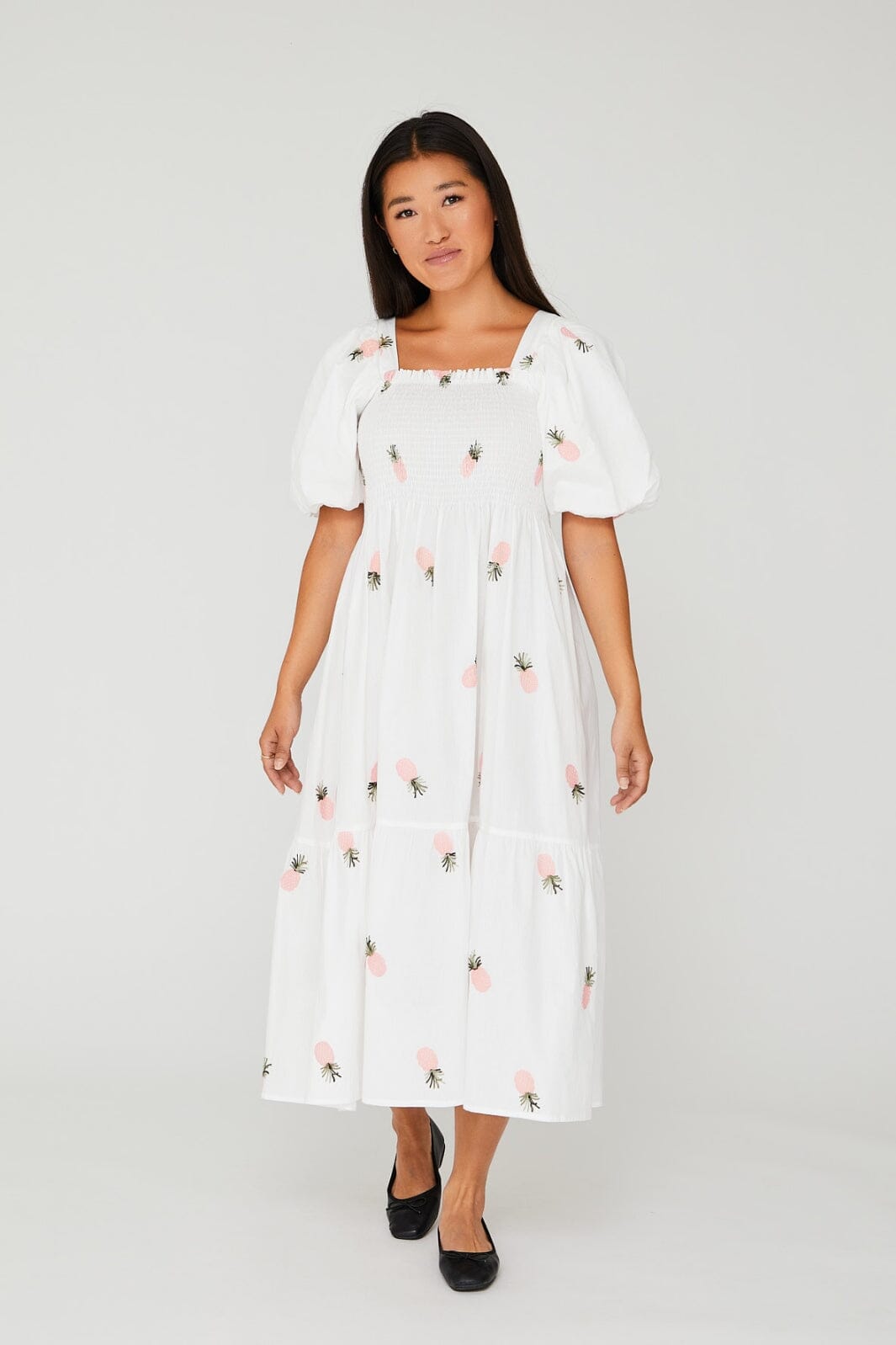 A-View - Cheri Fruit Dress - 199 White/Pink Kjoler 