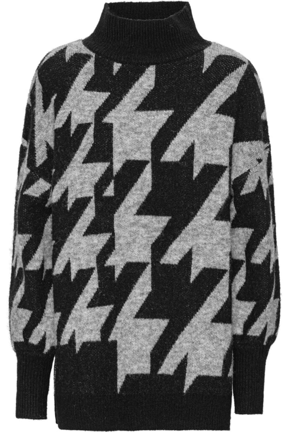 A-VIEW - Hounds Knit Pullover - 049 Black/Grey Strikbluser 