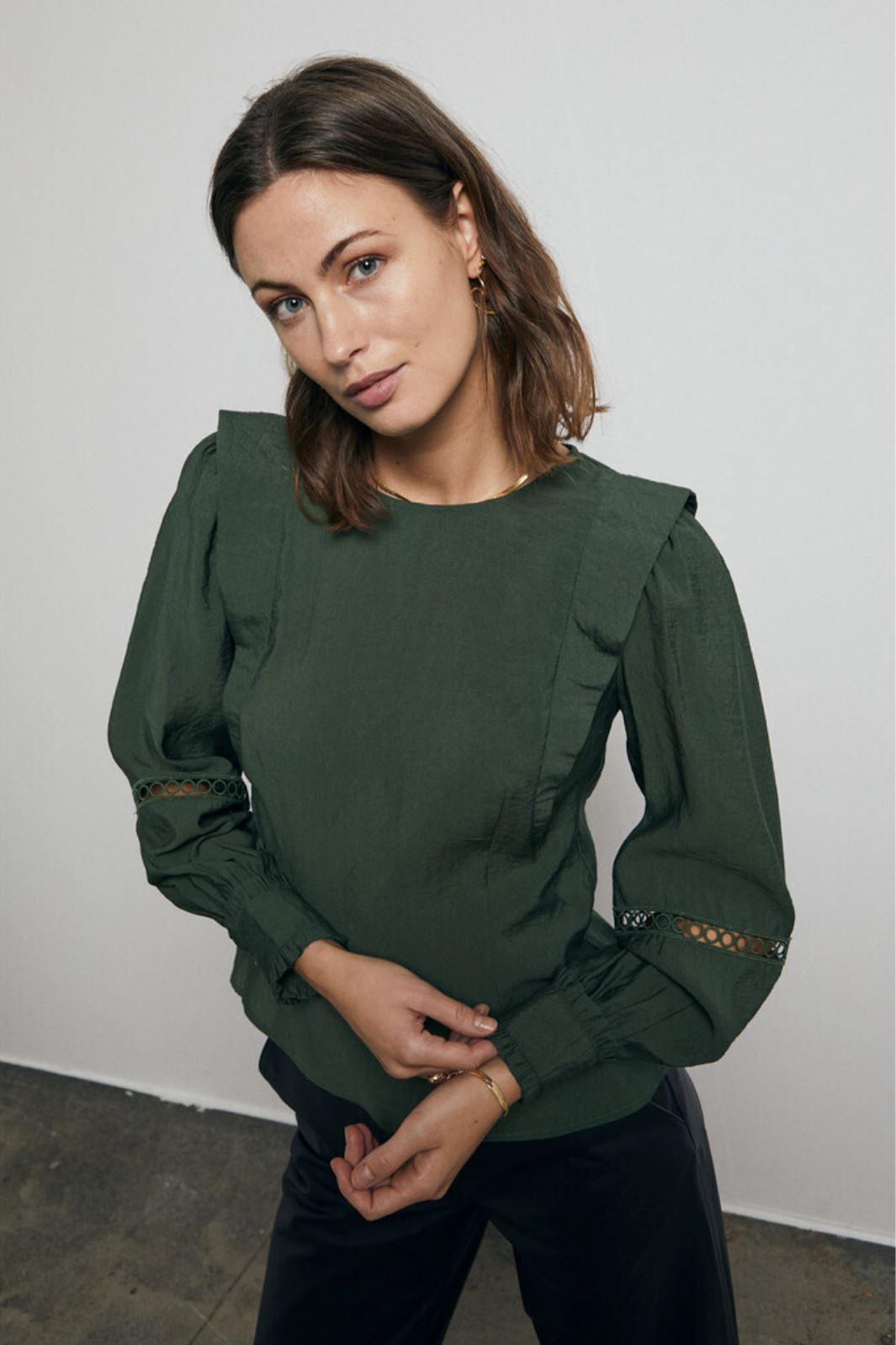 A-VIEW - Sissi Blouse - 857 Green Bluser 