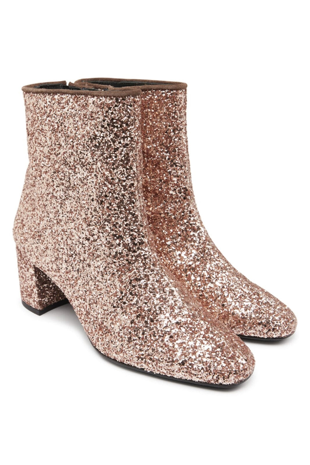 Angulus - Bootie- block heel -with zipper - 1708/1753 Maple Glitter/Taupe Støvletter 