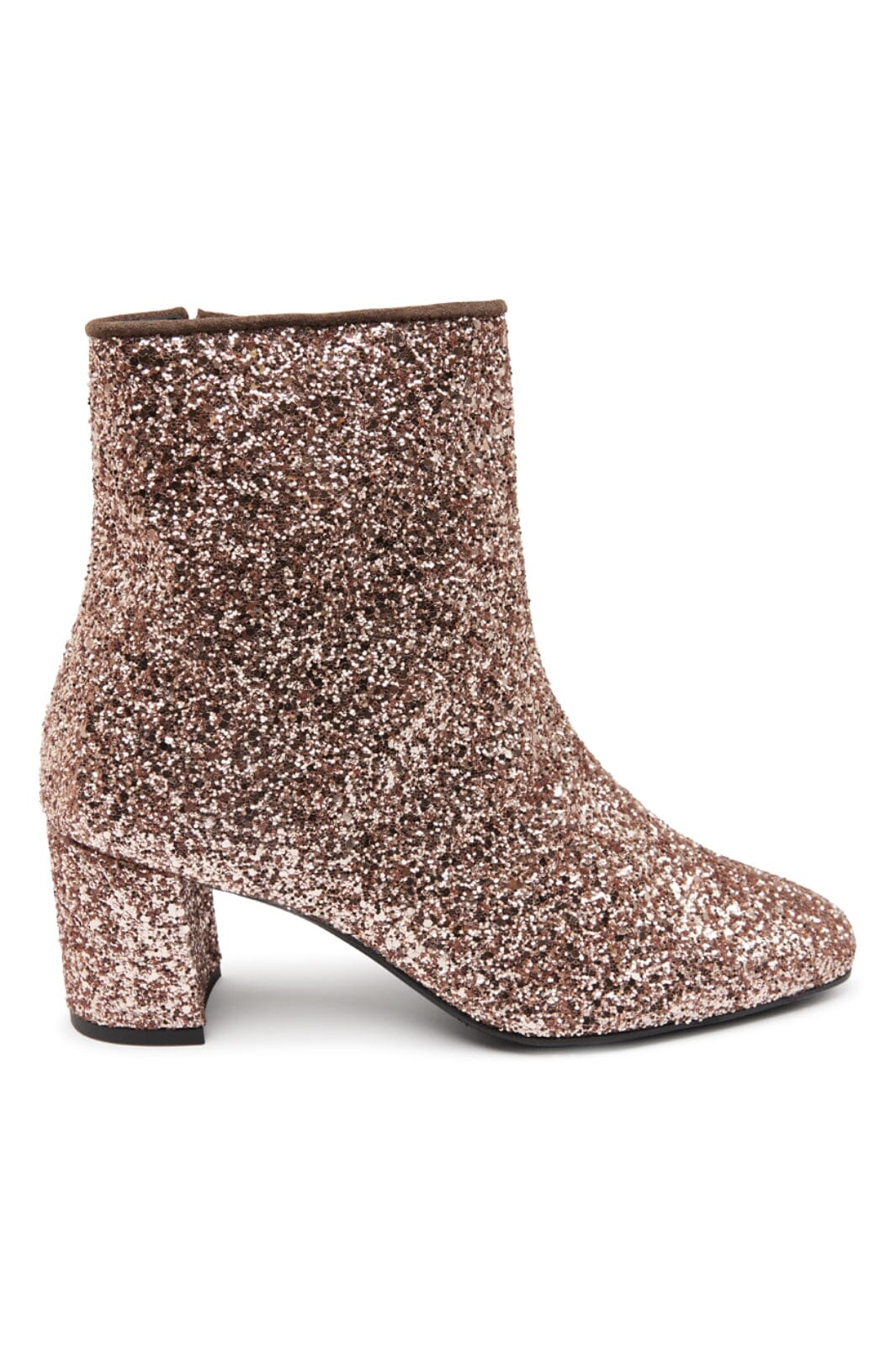 Angulus - Bootie- block heel -with zipper - 1708/1753 Maple Glitter/Taupe Støvletter 