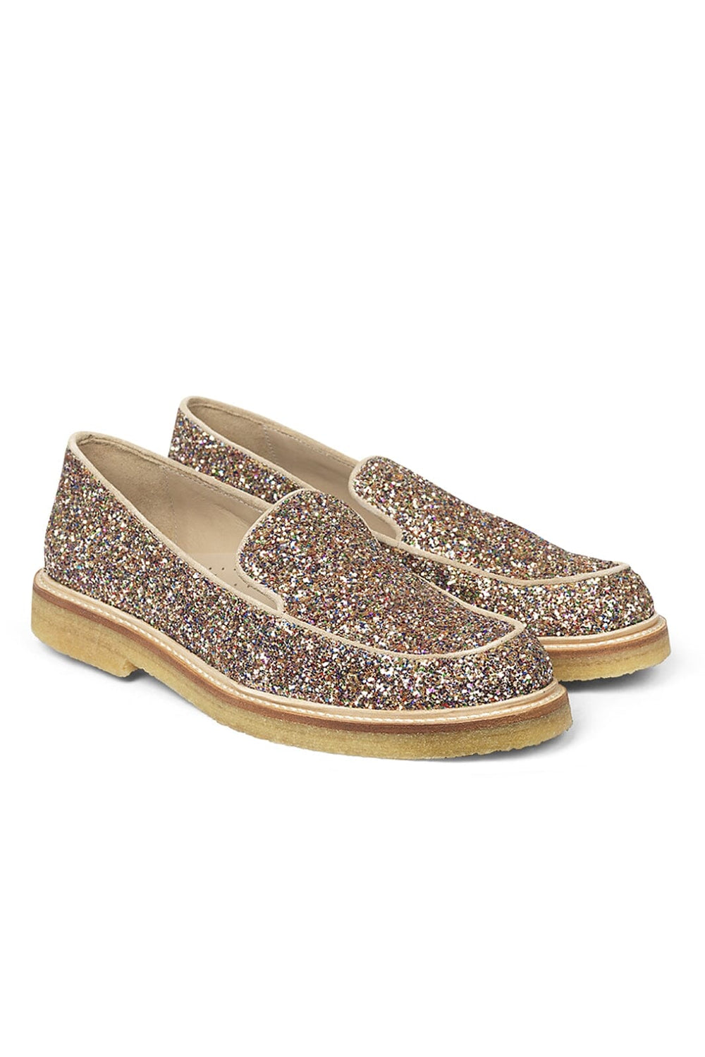 Angulus - Classic loafer with soft heelcap - 2488/1149 Multi Glitter/Sand Loafers 