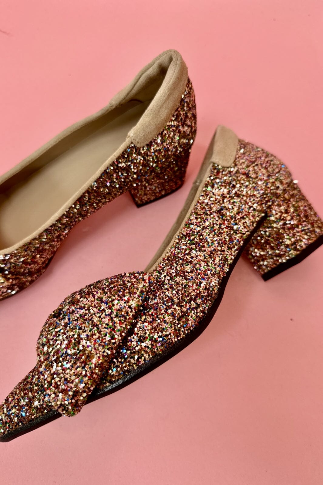 Angulus - Pump Med Sløjfe - Multi Glitter Sand Pumps 