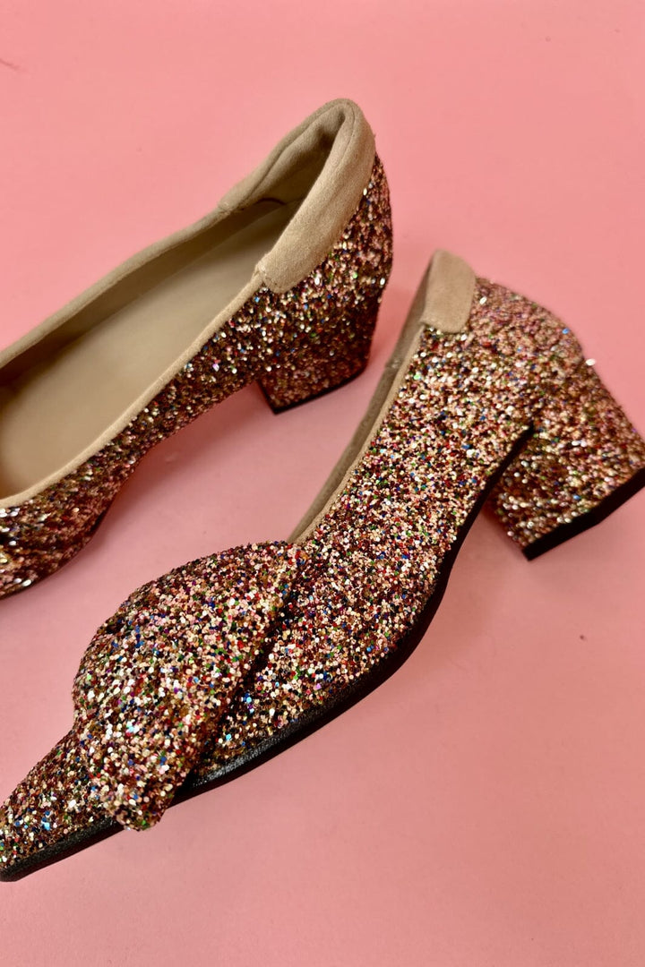 Angulus - Pump Med Sløjfe - Multi Glitter Sand Pumps 