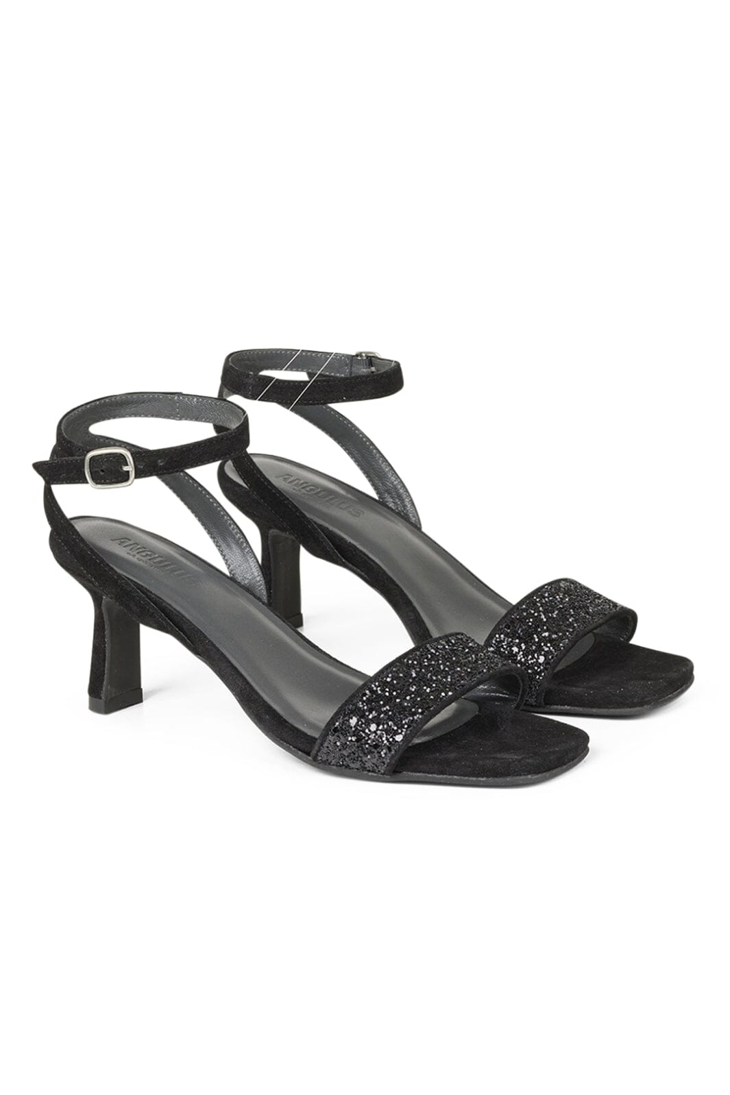 Angulus - Sandal with heel - 2486/1163 Black Glitter/Black Stiletter 