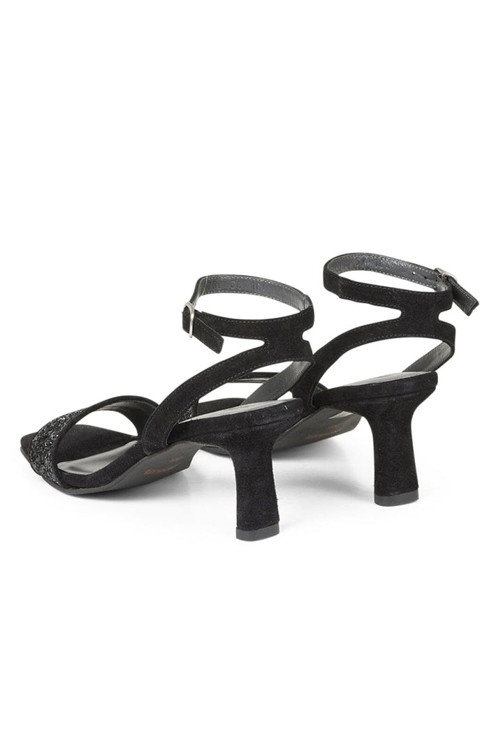 Angulus - Sandal with heel - 2486/1163 Black Glitter/Black Stiletter 
