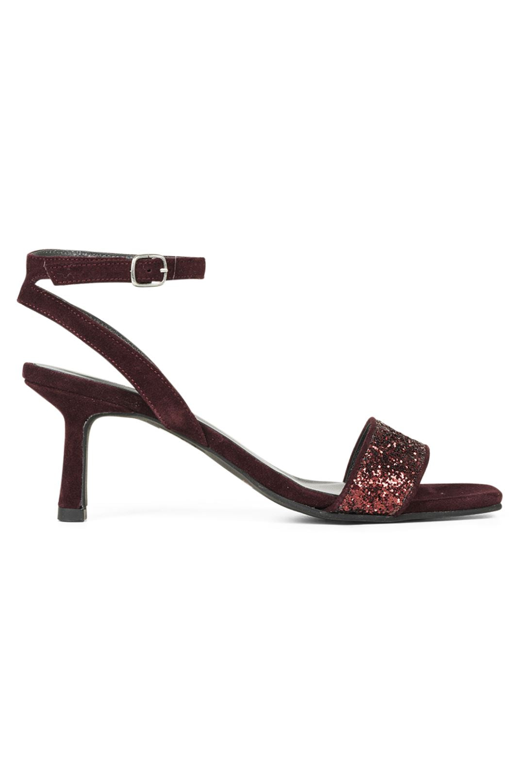 Angulus - Sandals- Block heels - 1710/2195 Bordeaux Glitter Stiletter 