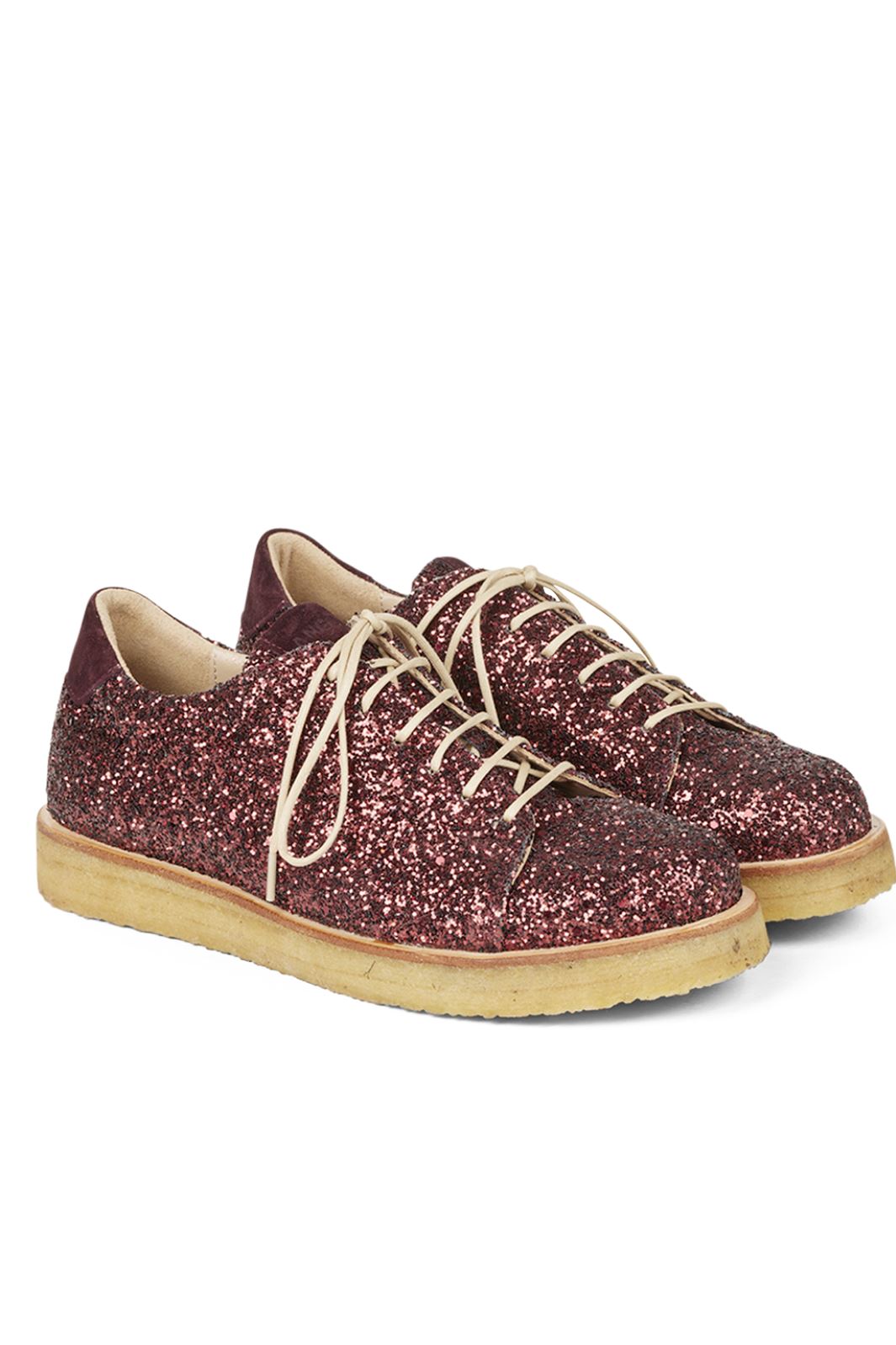 Angulus - Shoes - flat - with lace - 1710/2195 Bordeaux Glitter Sneakers 