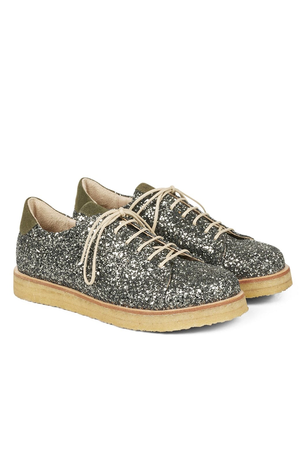 Angulus - Sneaker in glitter with plateau sole - 1757/2244 Dark green glitter/Dark green Sneakers 