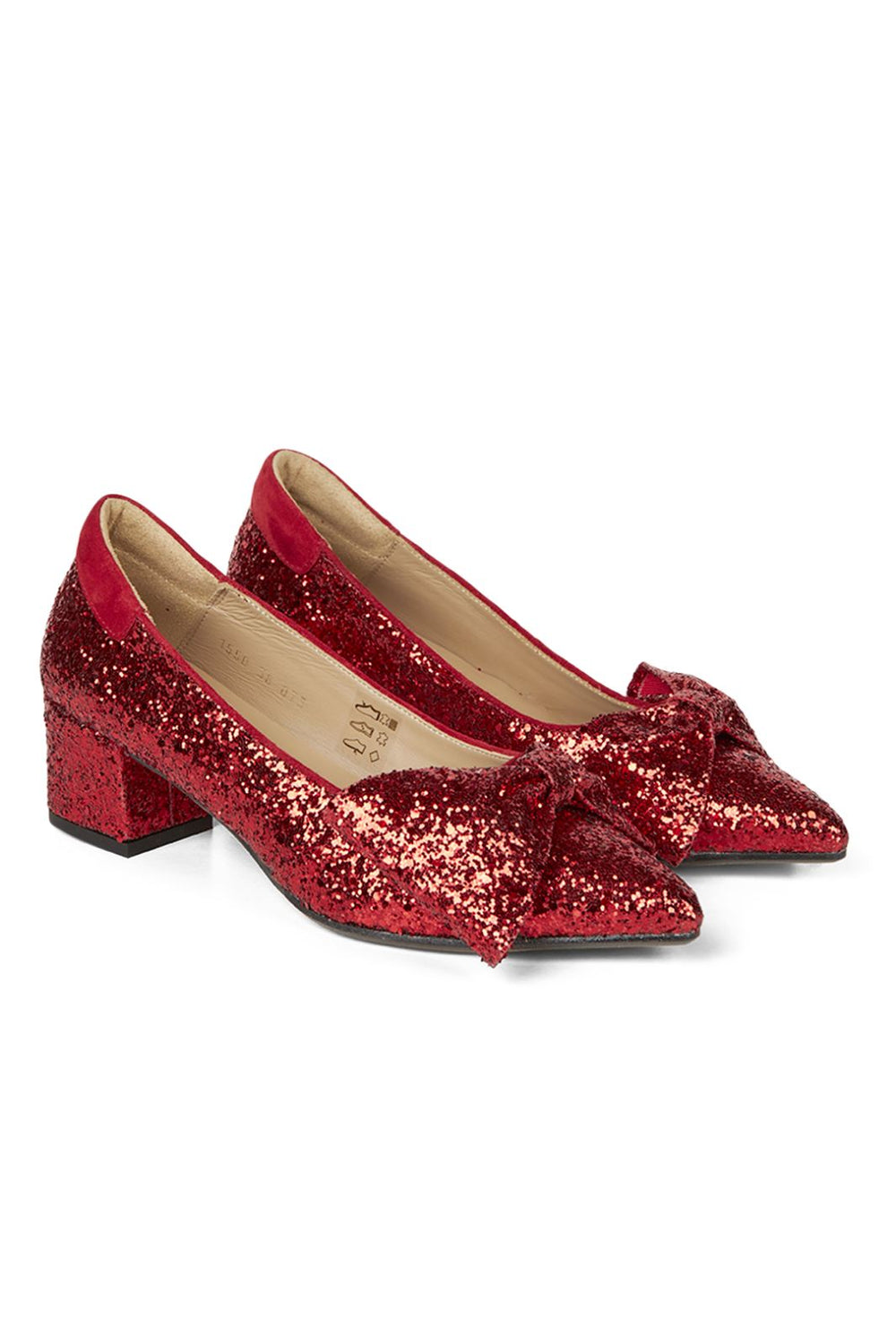 Angulus - Sparkling glitter bow pump - 1711/2233 Red/Red Stiletter 