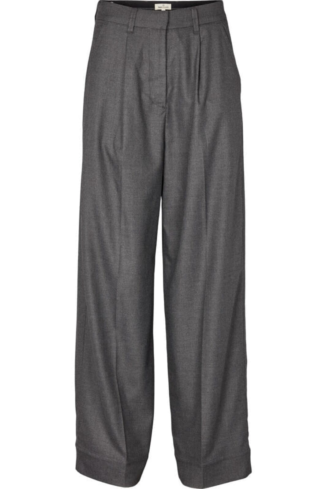 Basic Apparel - Marge Pants - 393 Dark Grey Mel. Bukser 