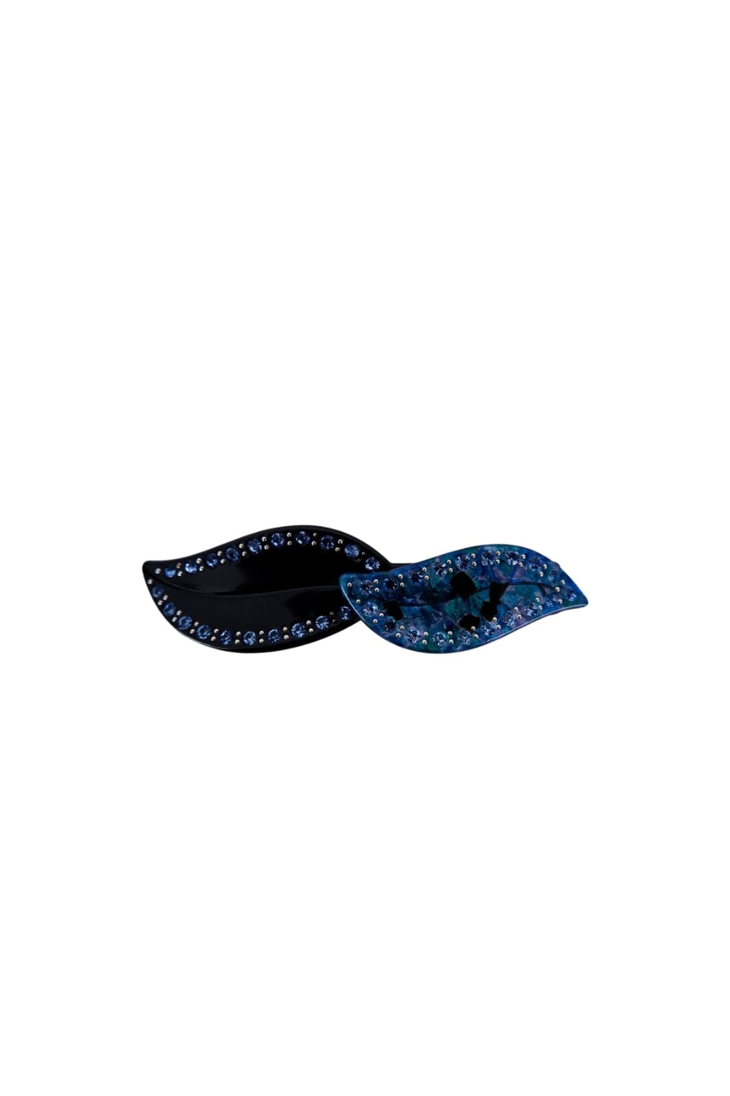 Black Colour - Bcflorencia Leaf Rhinestone Hair Clip - Blue Multi Hårspænder 