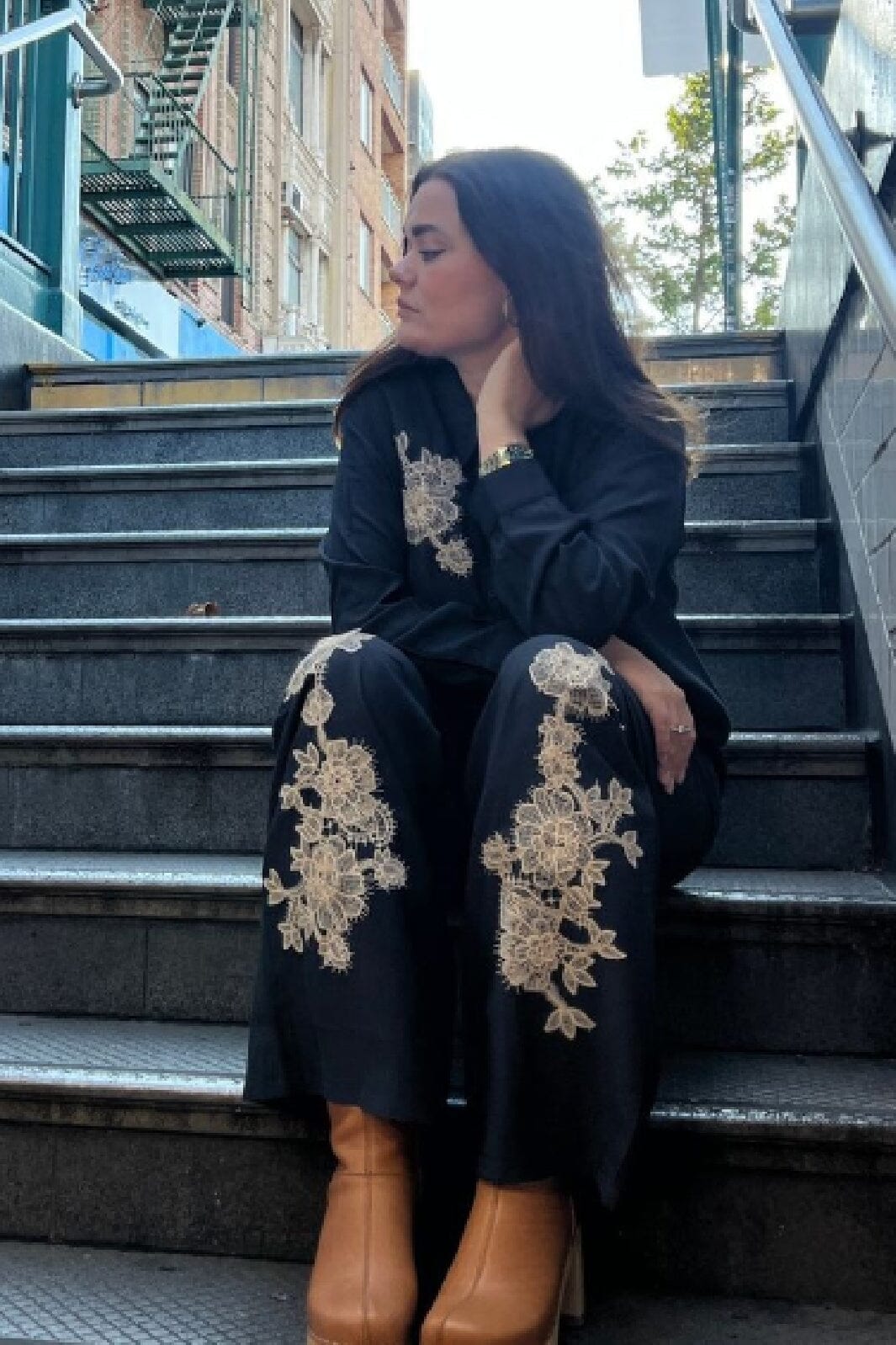 Black Colour - Bcliane Blouse W/ Lace Patch - Black Skjorter 