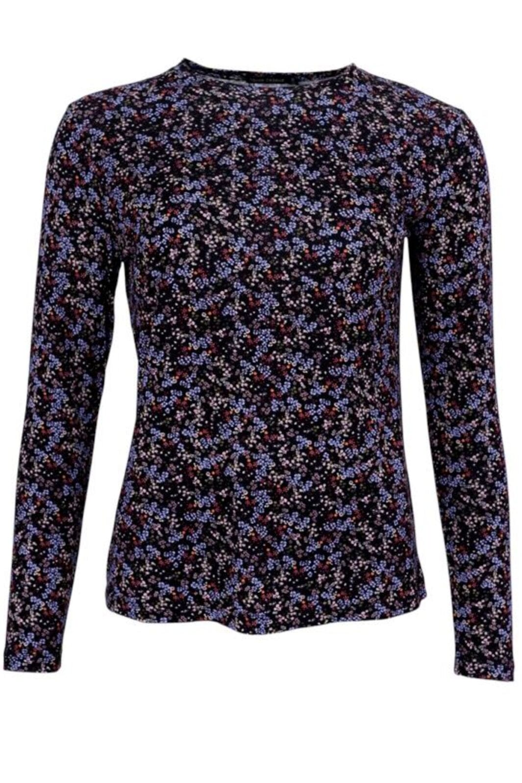 Black Colour - Bcshani Printed L/S Tee - Black Flower Bluser 