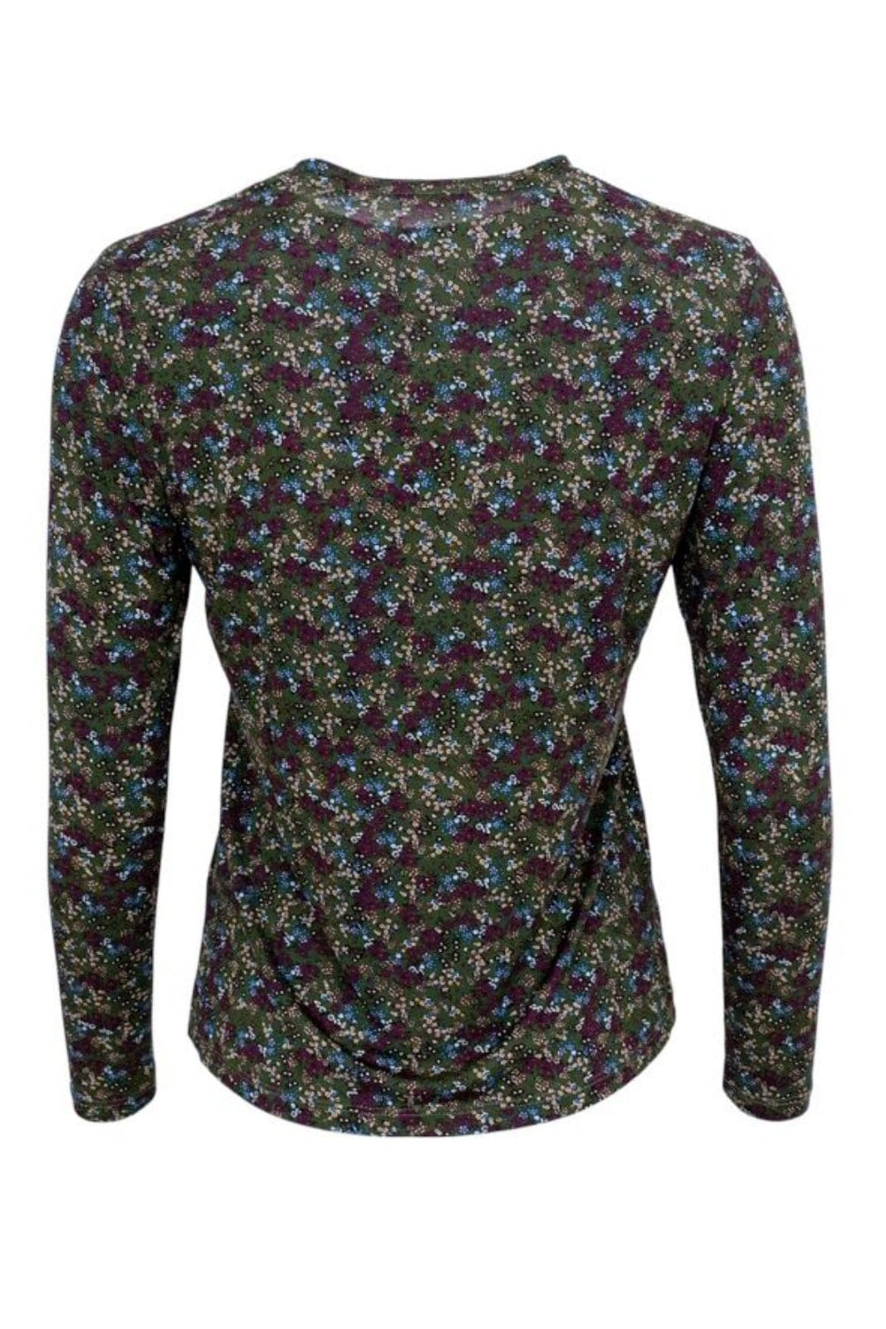 Black Colour - Bcshani Printed L/S Tee - Green Flower Bluser 