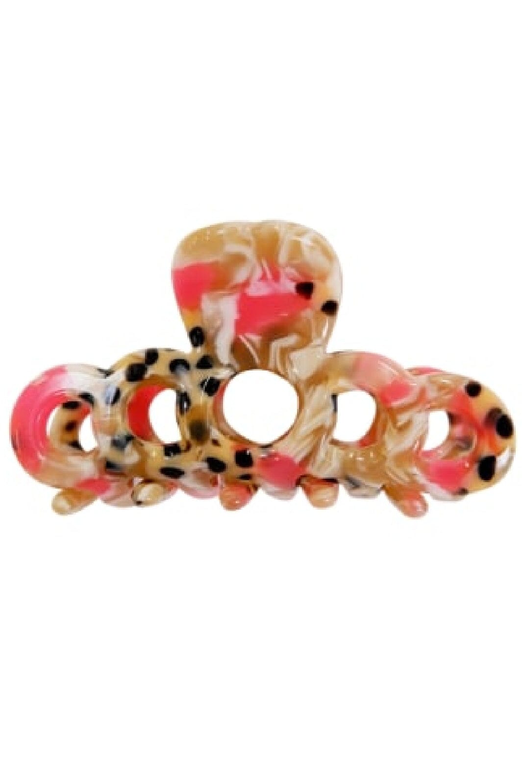 Black Colour - Bctinka Small Hair Claw - Pink Leo Hårspænder 