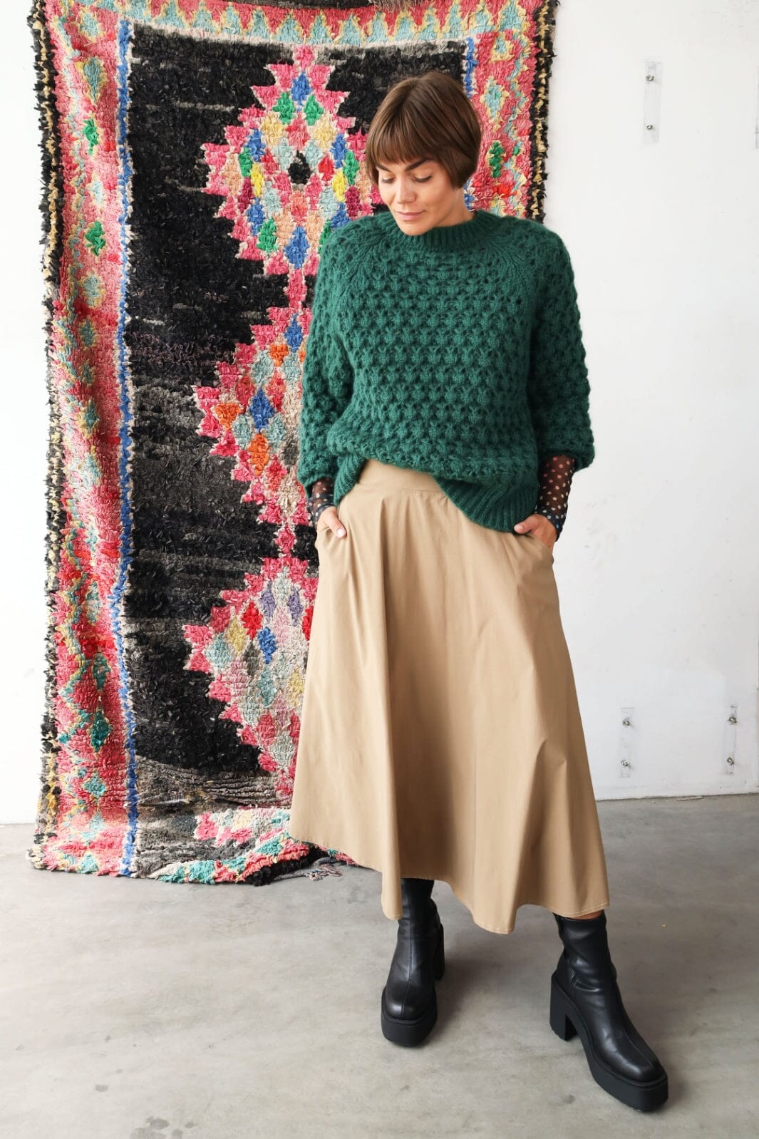 Black Colour - Bctrinity Knit Jumper - Deep Green Strikbluser 