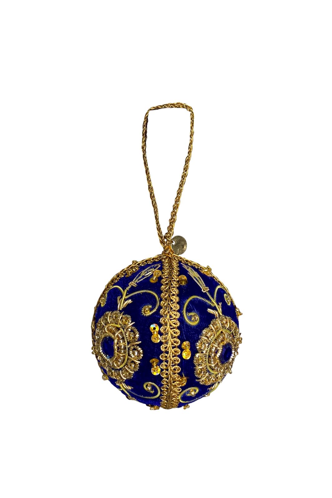 Black Colour - Bcvelvet Ball Christmas Ornament - Blue