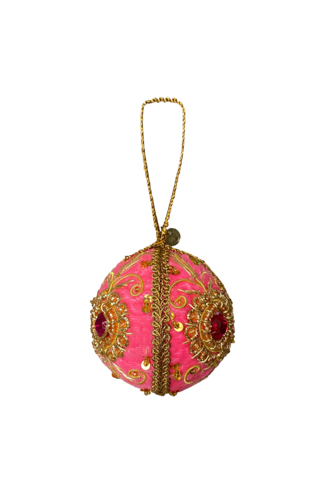 Black Colour - Bcvelvet Ball Christmas Ornament - Pink