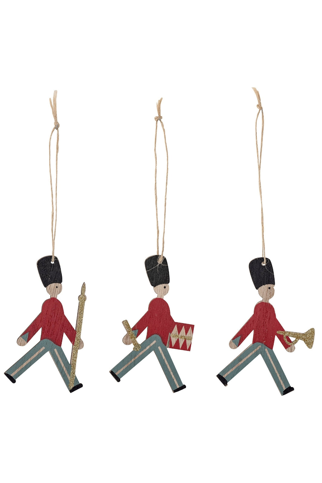 Bloomingville - Guled Ornament, Rød, Krydsfiner - Red Jul 