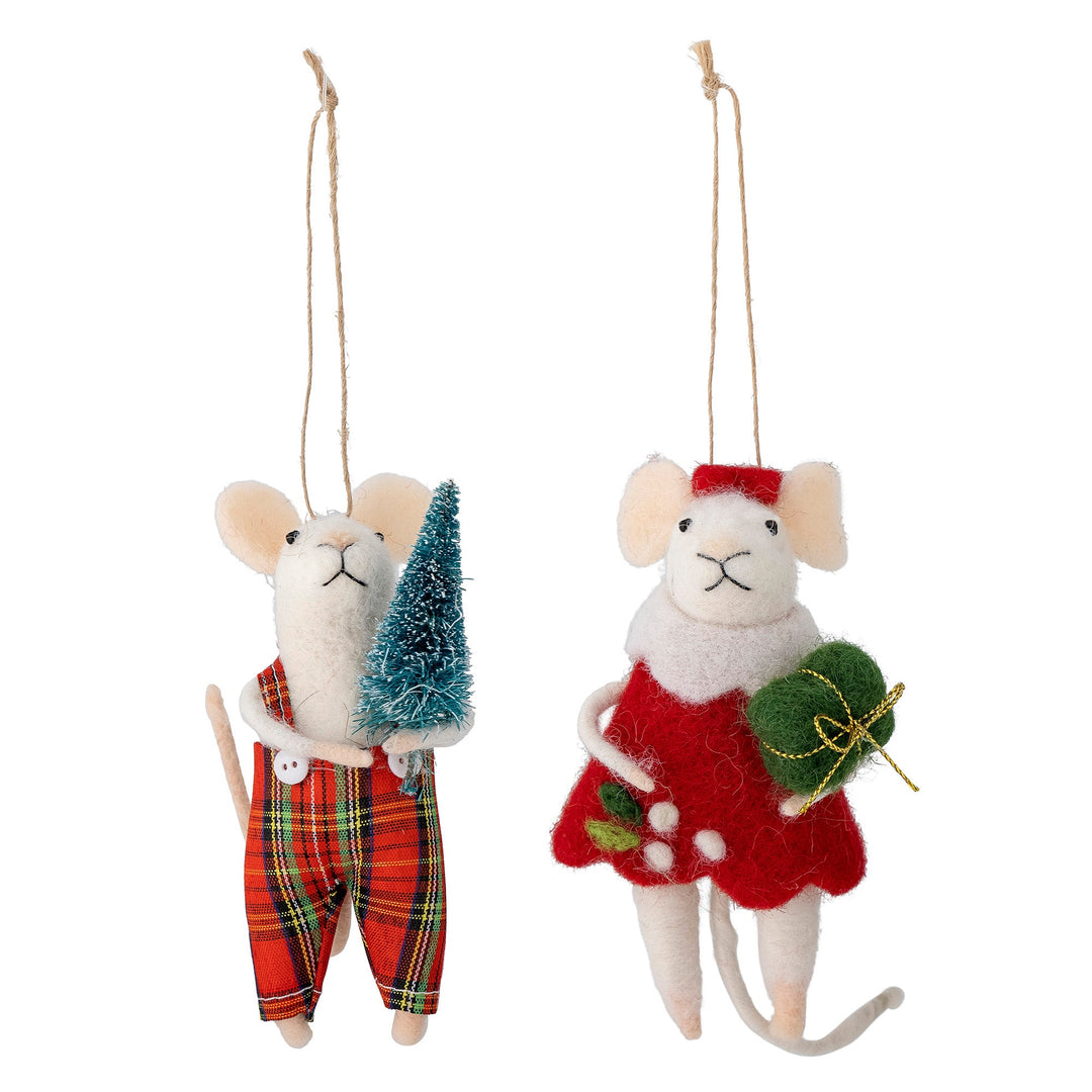 Bloomingville - Peo Ornament, Rød, Uld - Red 