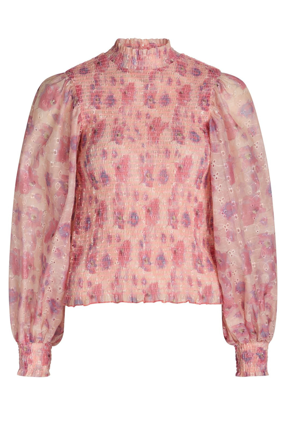 Bruuns Bazaar - Hyssop Silke blouse - Pink print Bluser 