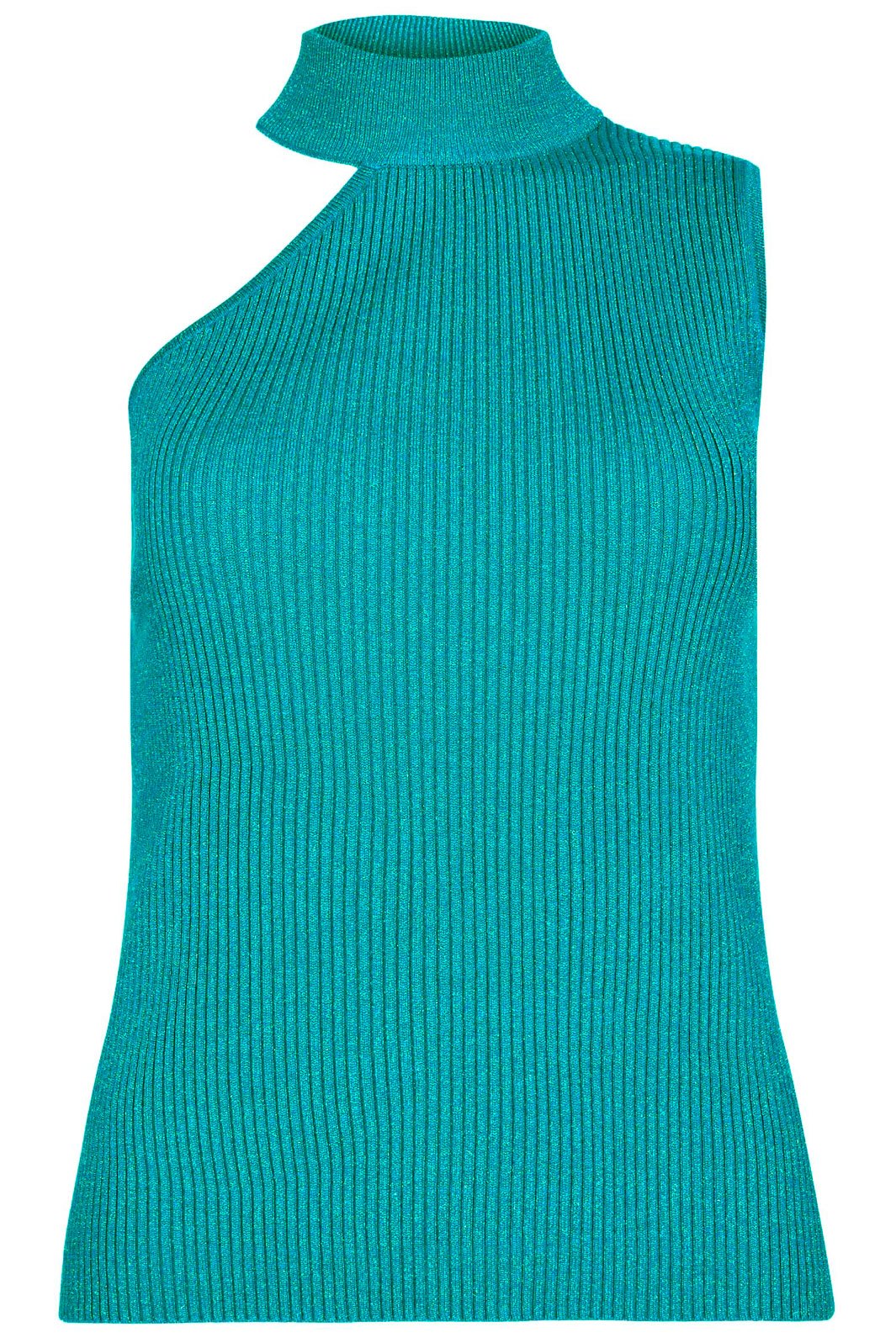 Co´couture - Badu Asym Rib Top - Turquoise Toppe 