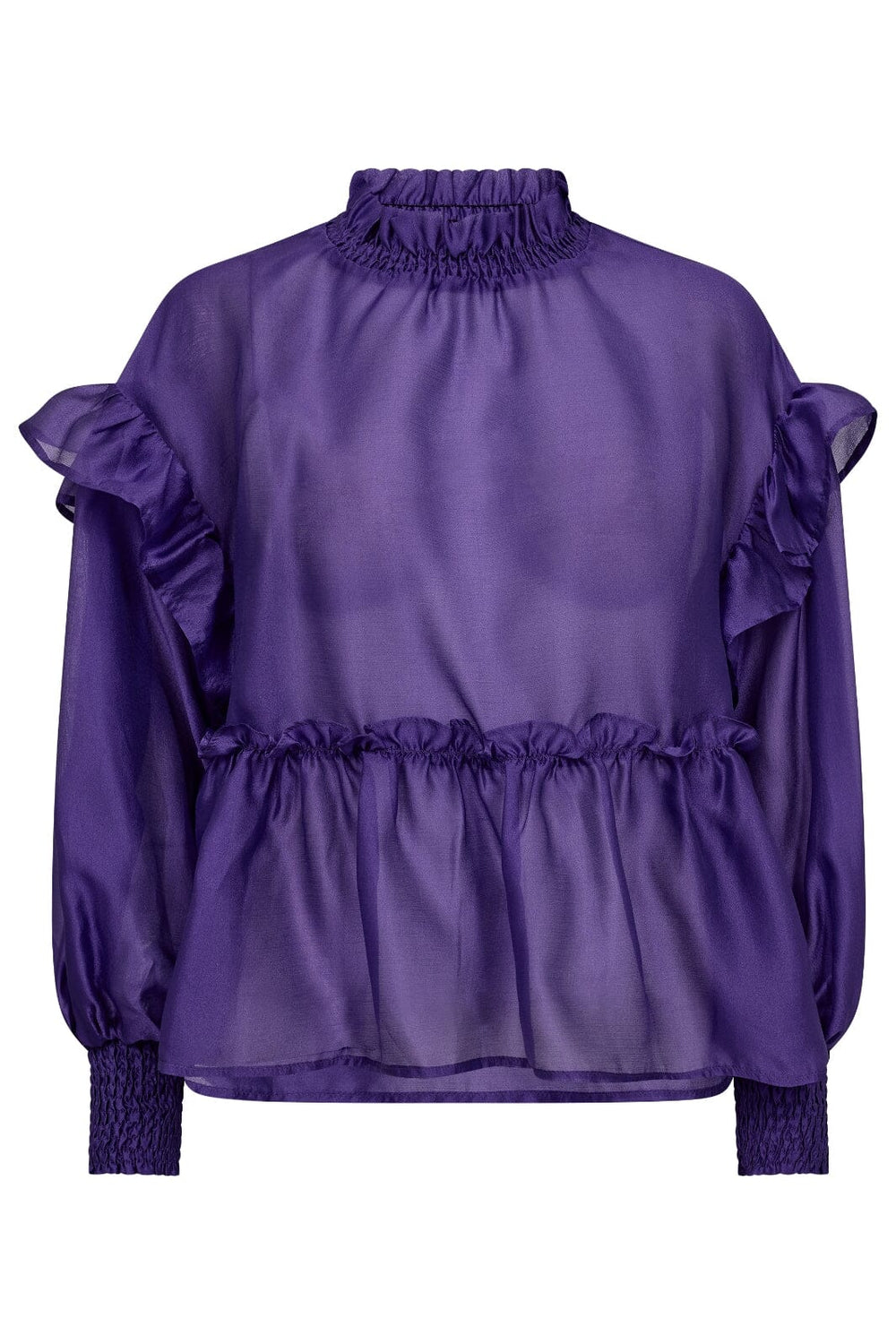 Co´couture - Moniquecc Frill Blouse - 350 Purple Bluser 