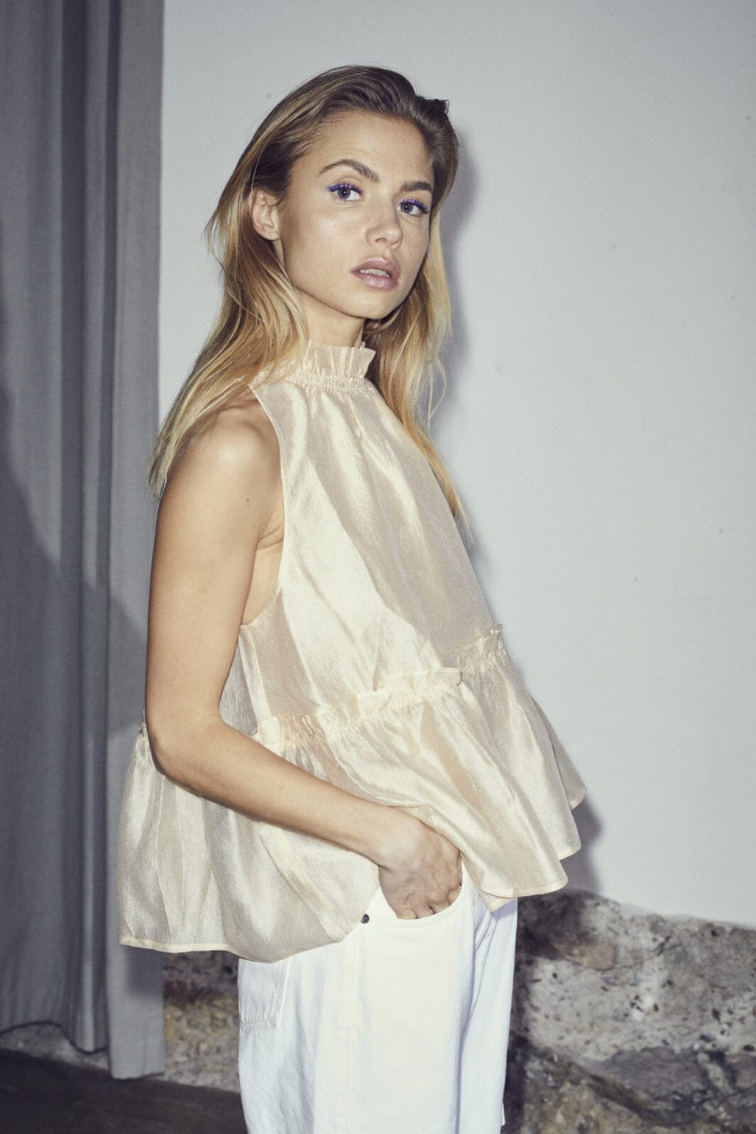 Co´couture - Moniquecc Halterneck Top - 108 Powder Toppe 