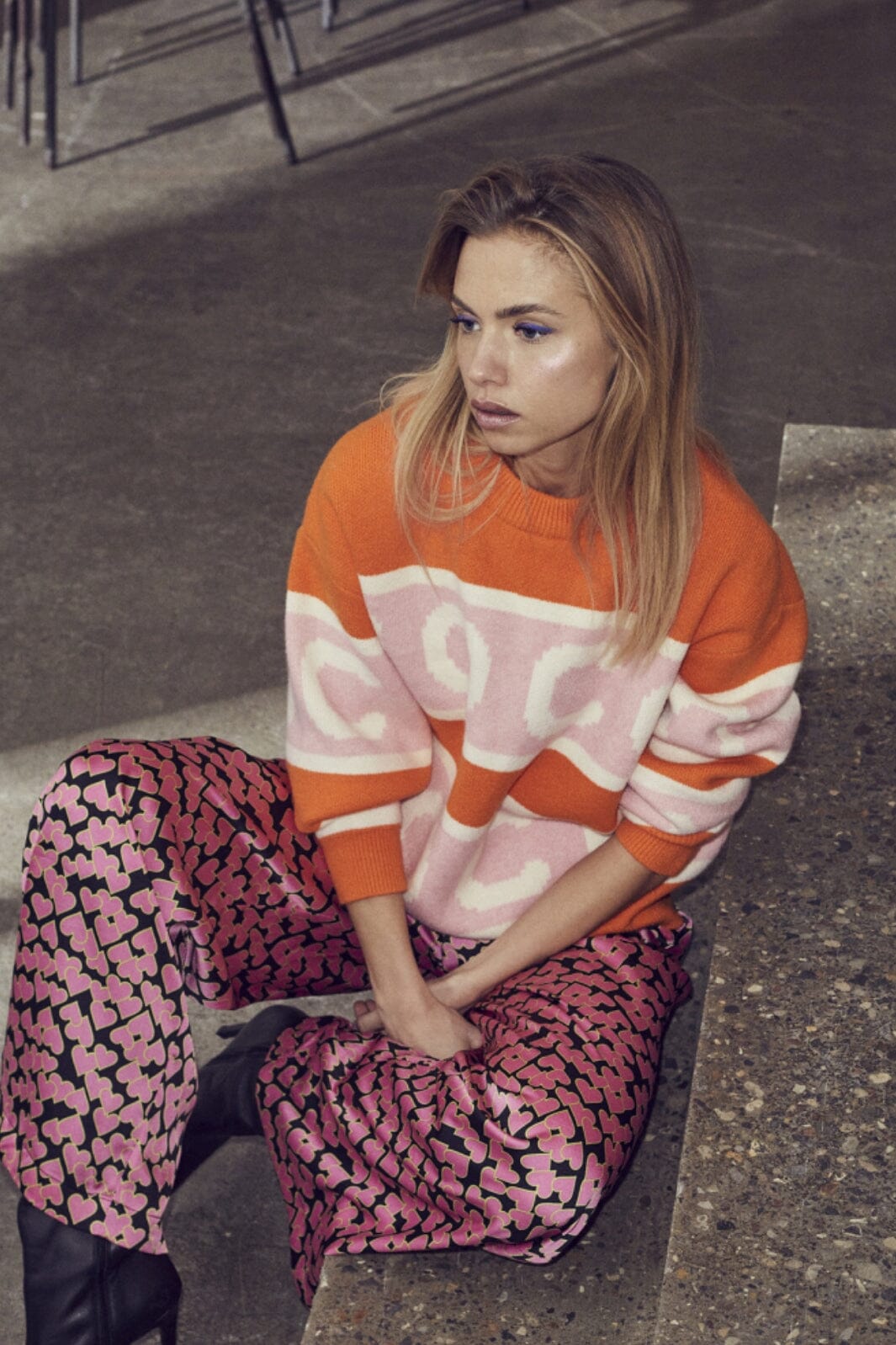 Co´couture - Rowcc Logo Knit - 53 Orange Strikbluser 