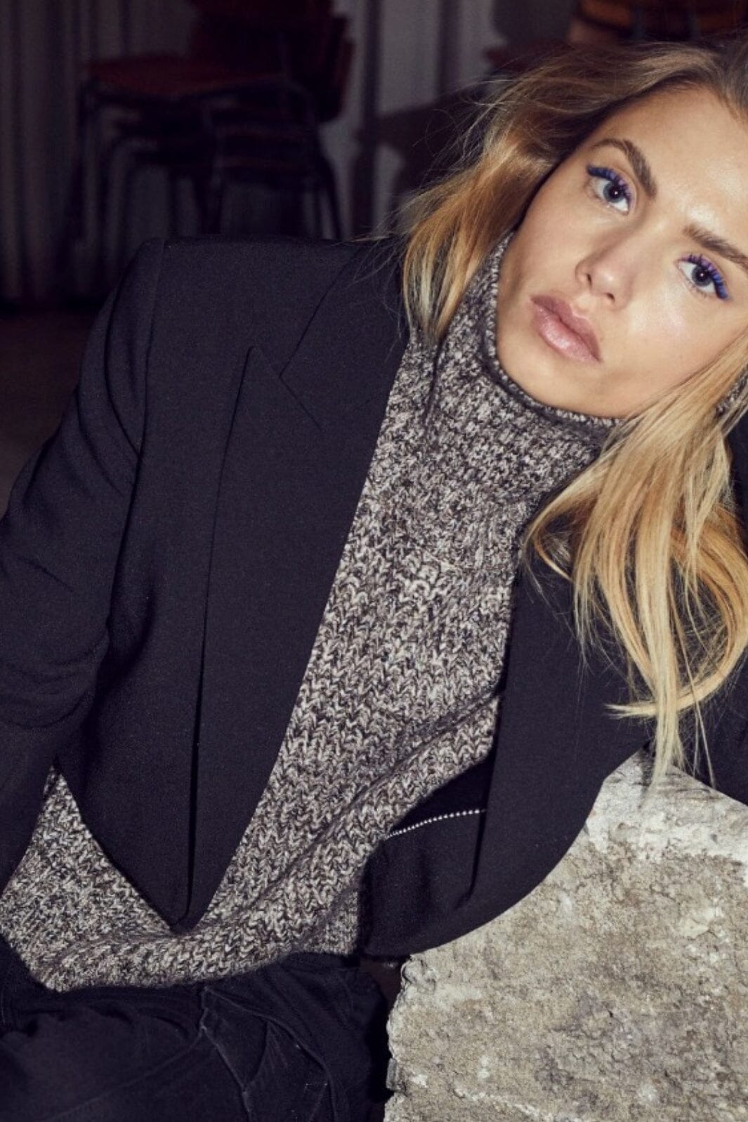 Co´couture - Rowcc Melange Crop Roll Neck - 83 Mocca Strikbluser 