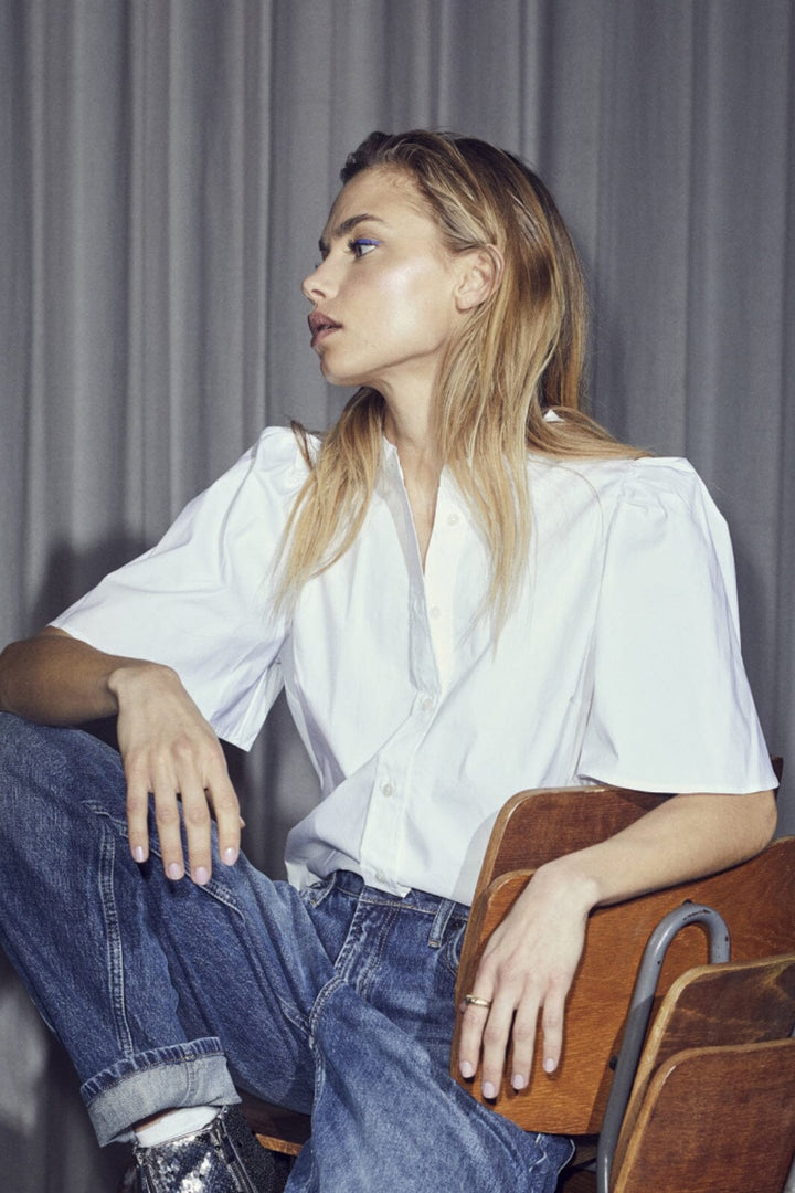 Co´couture - Sandycc Flow Shirt - 4000 White Skjorter 