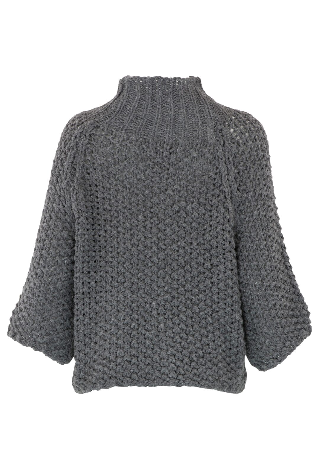 Continue - Annie Knit - Dark Grey Strikbluser 