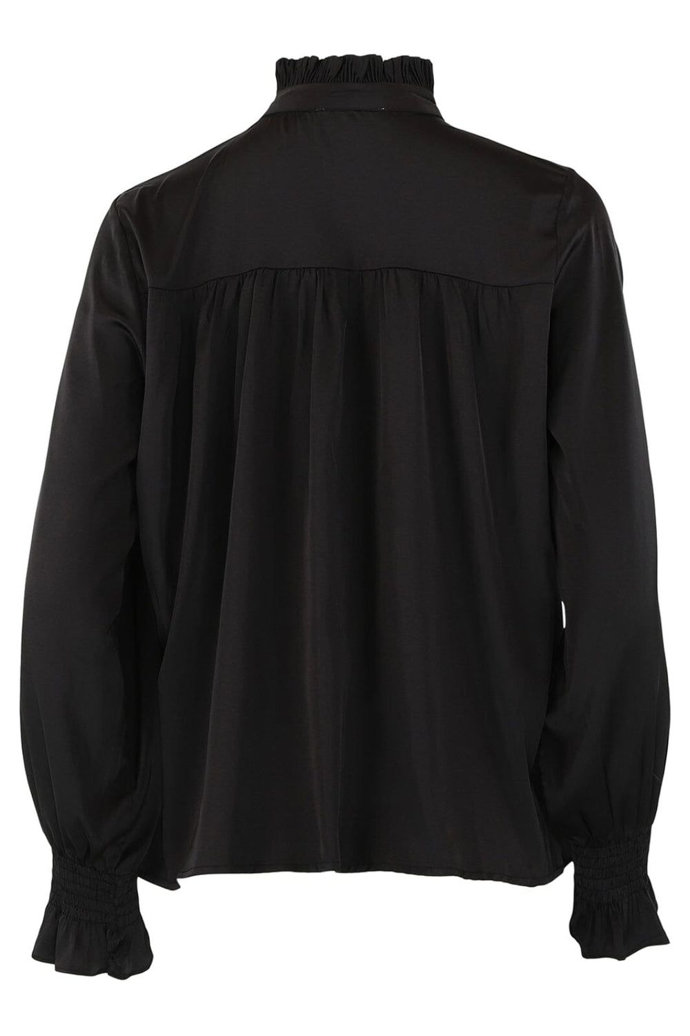 Continue - Malika Pleat L/S - 01 Black Bluser 