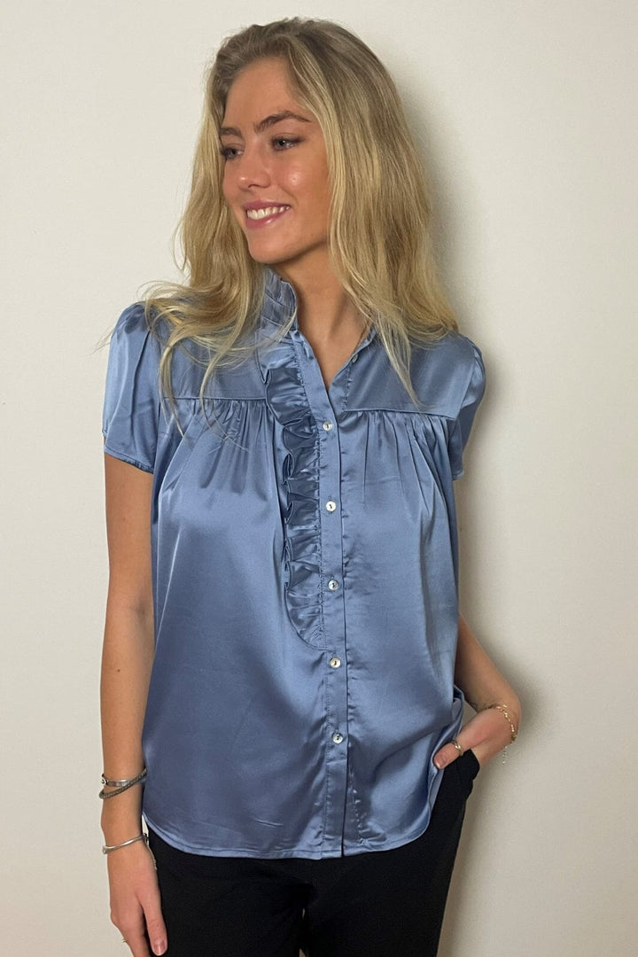 Continue - Malika Ss - Dove Blue Skjorter 