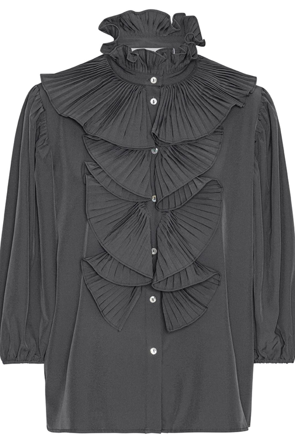 Continue - Pernille 3/4 Sleeve - Dark Grey Skjorter 