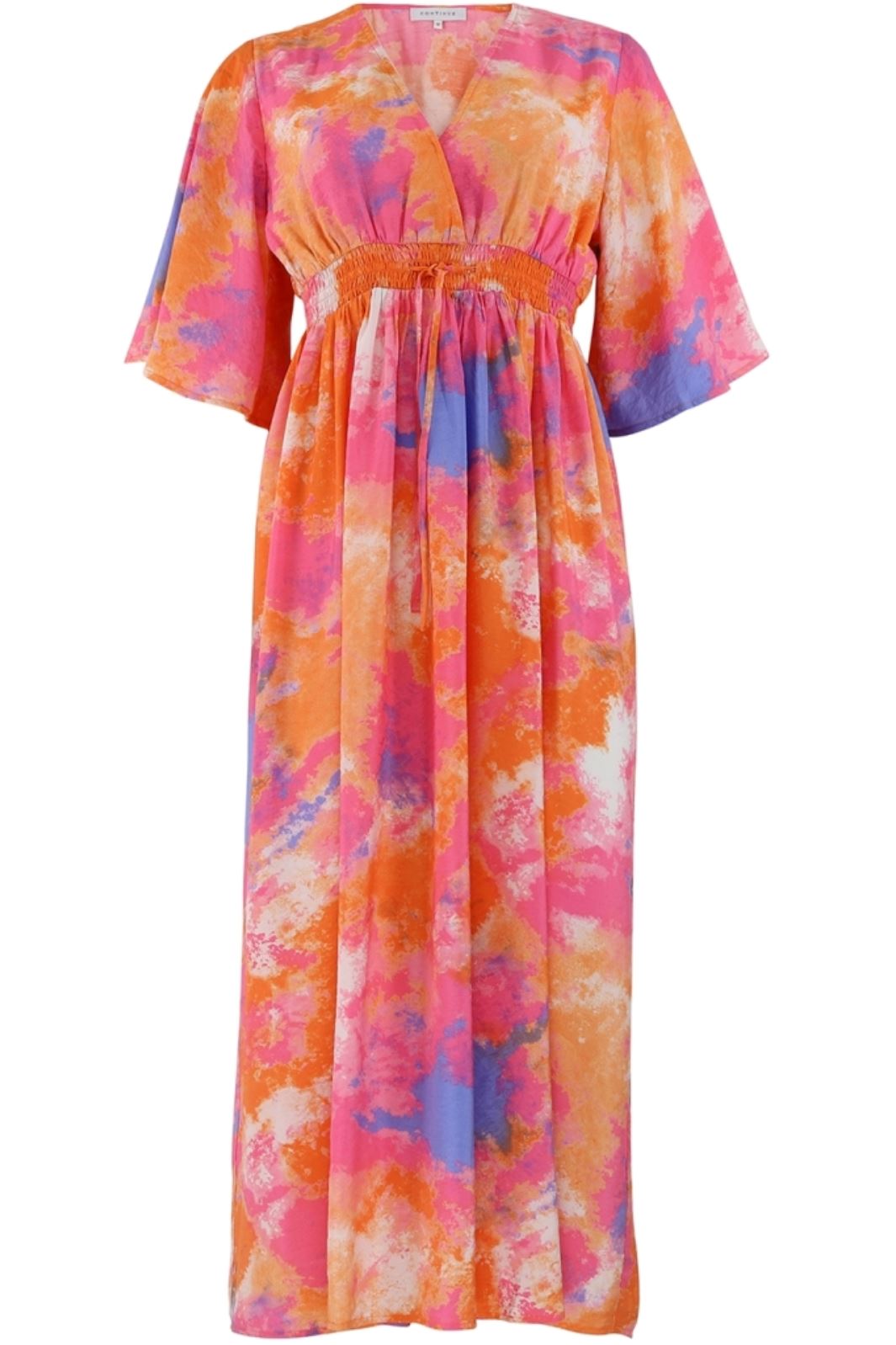 Continue - Thilde Waterprint - Orange/Pink Kjoler 