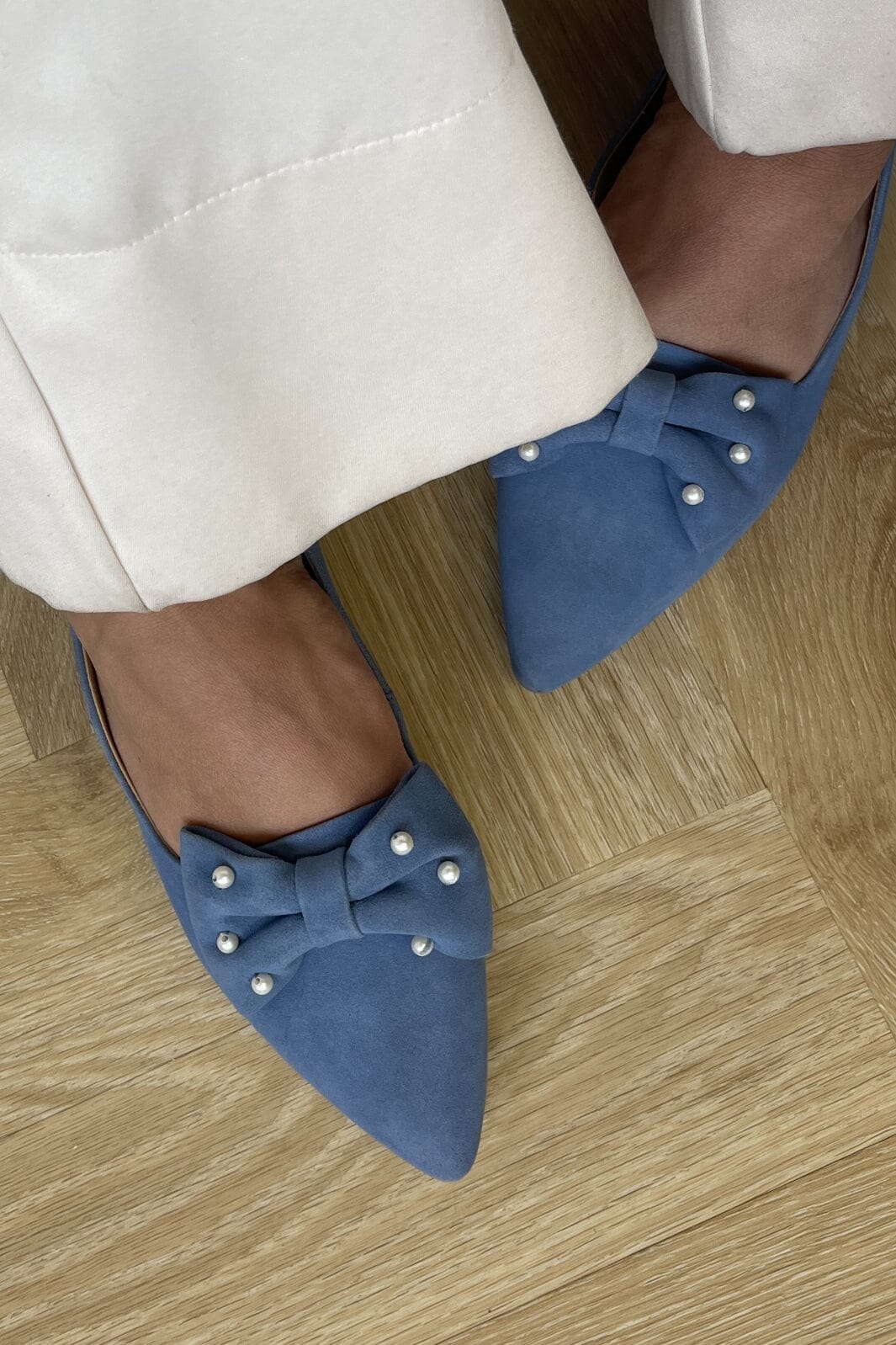 Copenhagen Shoes by Josefine Valentin - Be Good Pearls - 0220 Denim Ballerinaer 
