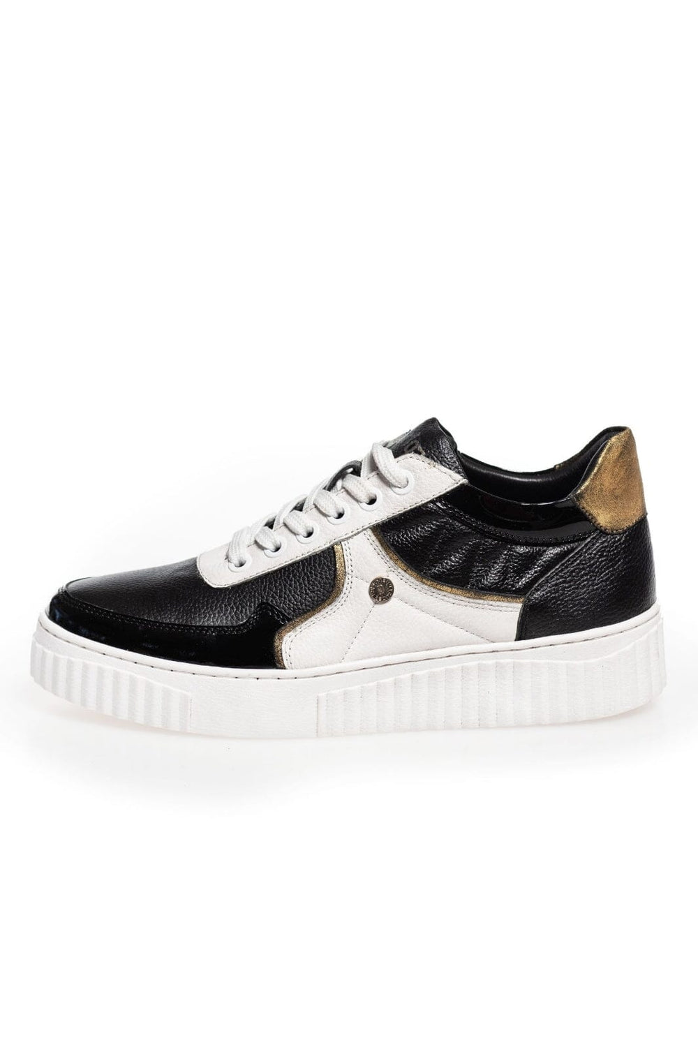 Copenhagen Shoes - Run With Me - 227 Black/White/Gold Sneakers 