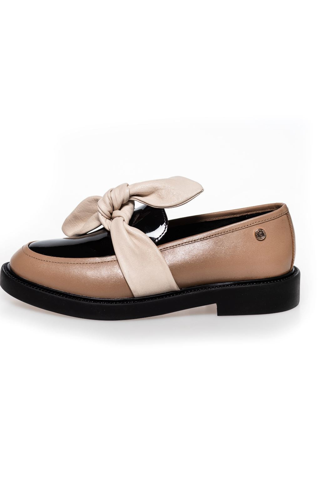 Copenhagen Shoes - Will You Walk Patent - 0025 Lt. Brown / Black / Nude Loafers 