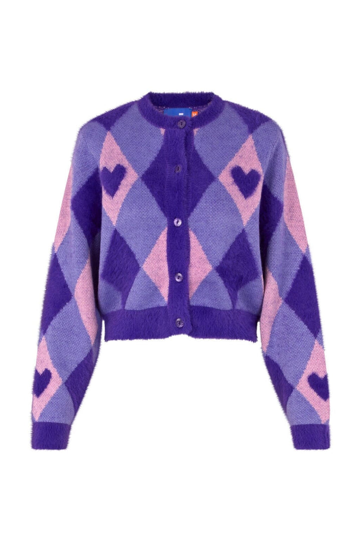 Cras - Emmacras Cardigan Harlequin Purple Cardigans 