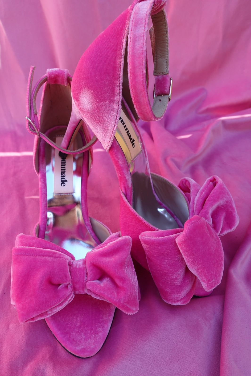 Custommade - Marita Velvet - Fuchsia Pink Stiletter 