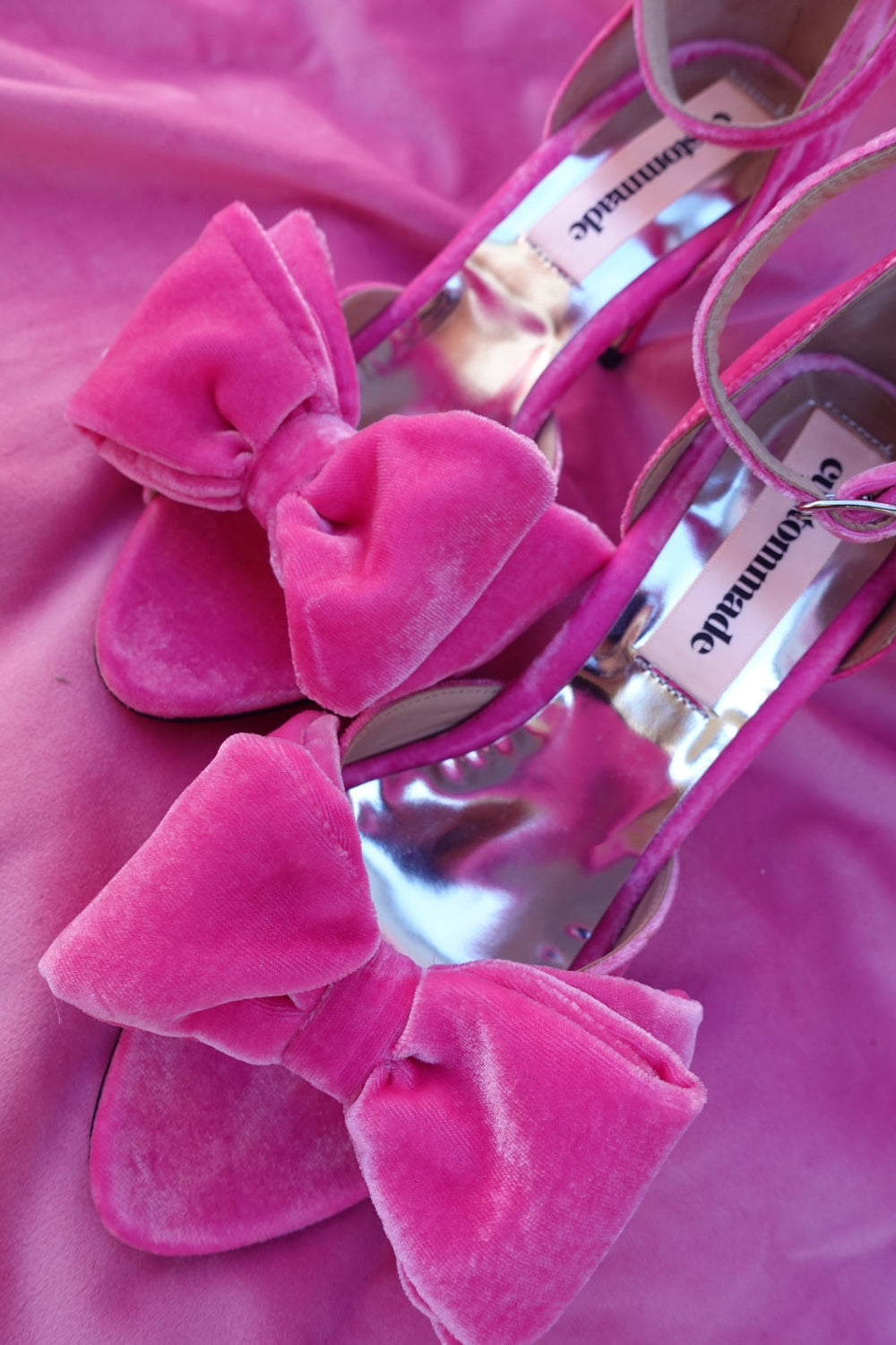 Custommade - Marita Velvet - Fuchsia Pink Stiletter 