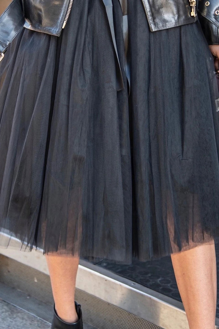 EMM Copenhagen - Chloe Tyl Skirt - Black Nederdele 