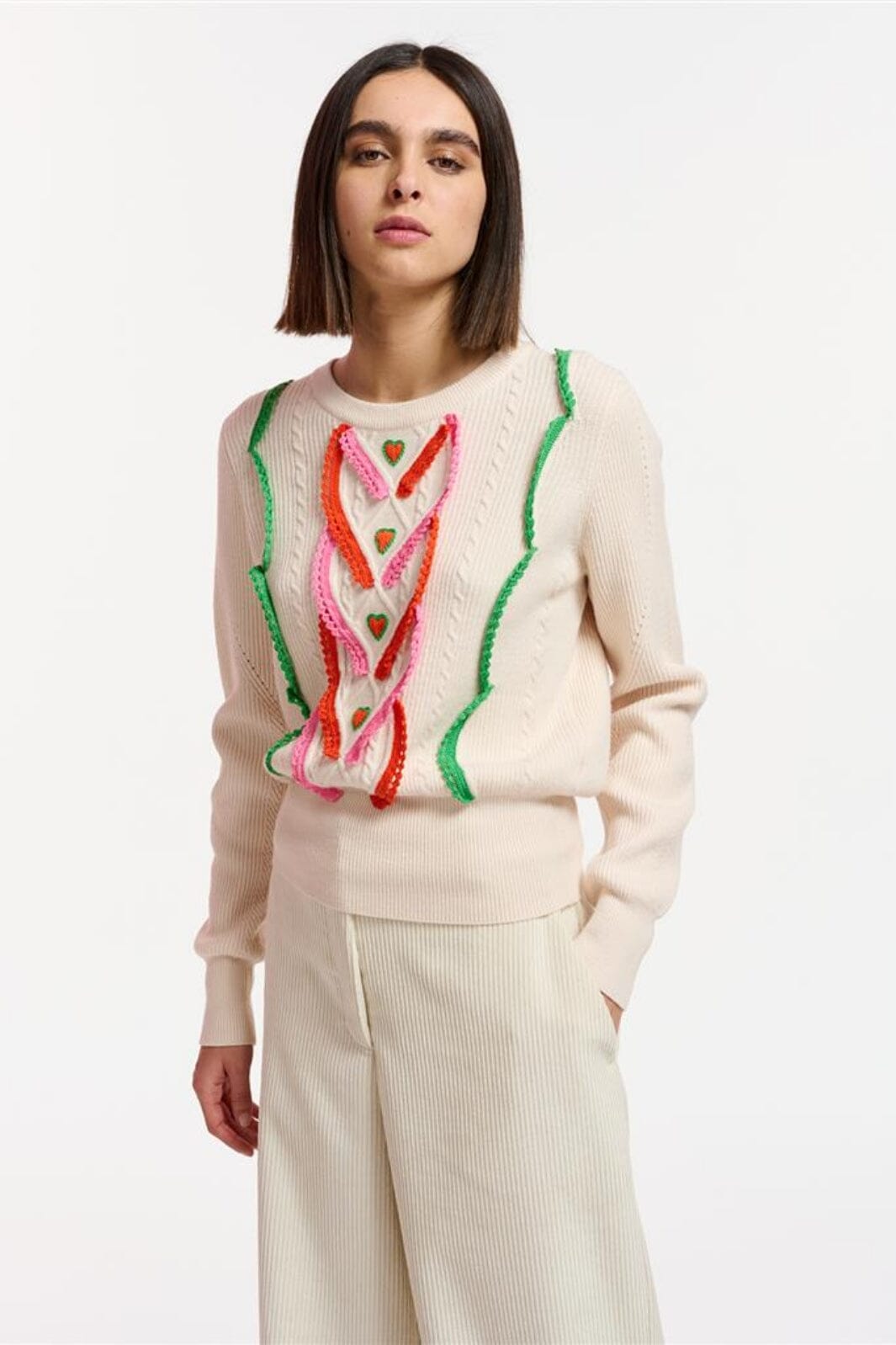 Essentiel Antwerp - Etoile - Combo2 Off White Strikbluser 