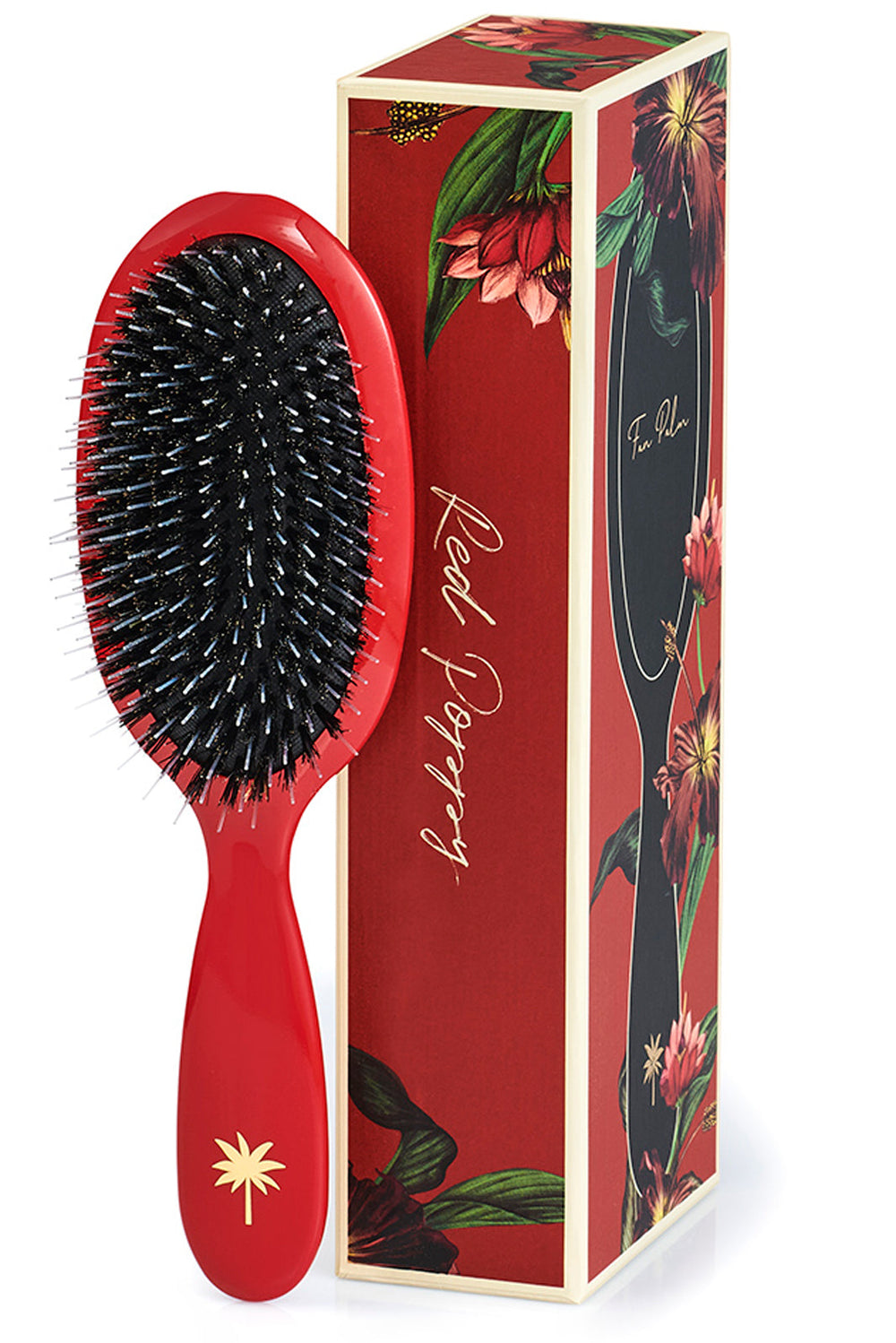 Fan Palm - Boar- & Nylon Brush - Red Poppy Hårbørster 