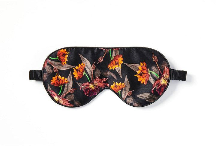 Fan Palm - Sleeping Eye Mask - Black Hibiscus Sovemaske 